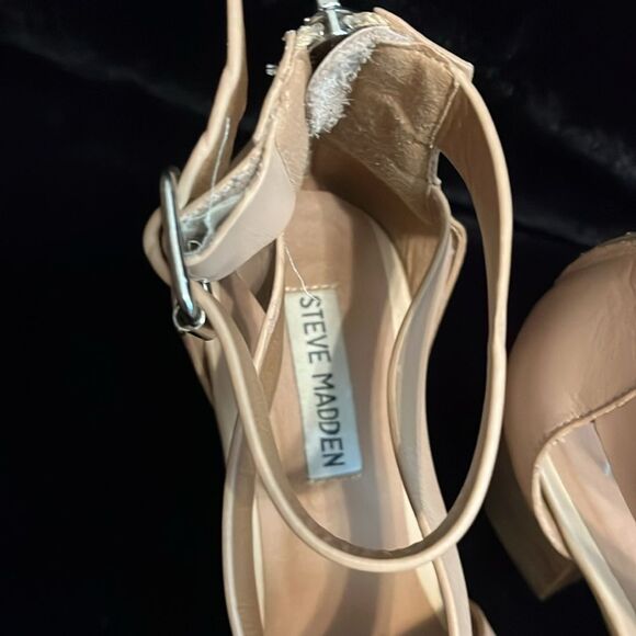 Steve Madden Tan Heels with Ankle Strap - Picture 2 of 11